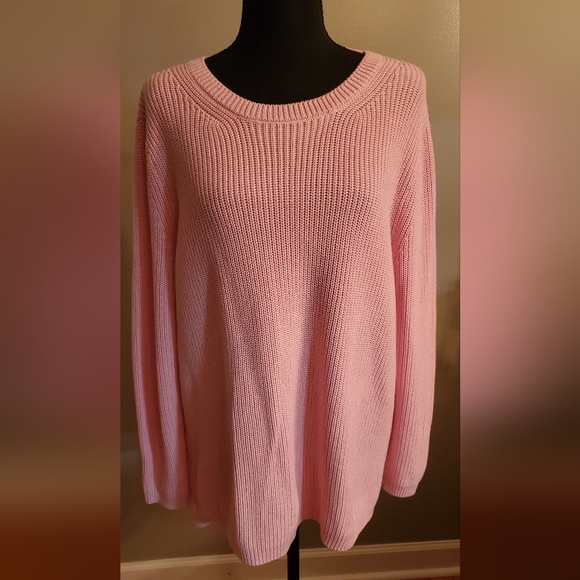 Crown & Ivy Pink Knit Sweater  Size Large - Picture 1 of 1